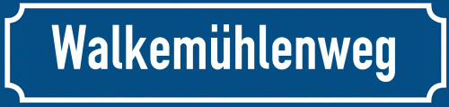 Straßenschild Walkemühlenweg zum kostenlosen Download