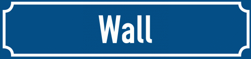 Straßenschild Wall