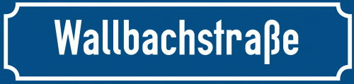 Straßenschild Wallbachstraße zum kostenlosen Download