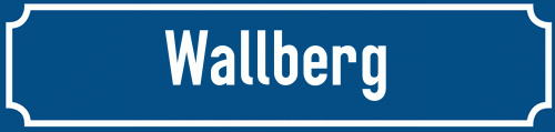Straßenschild Wallberg zum kostenlosen Download