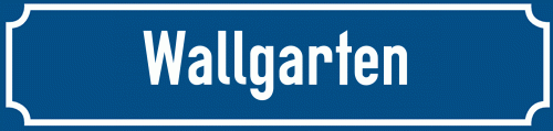 Straßenschild Wallgarten zum kostenlosen Download