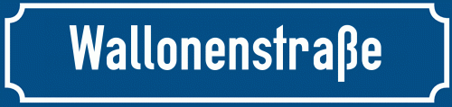Straßenschild Wallonenstraße zum kostenlosen Download