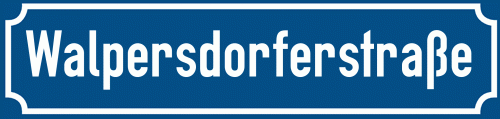Straßenschild Walpersdorferstraße