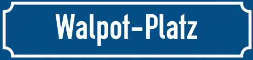 Straßenschild Walpot-Platz