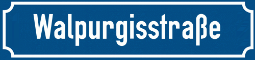 Straßenschild Walpurgisstraße