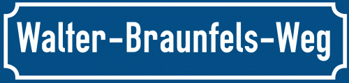 Straßenschild Walter-Braunfels-Weg
