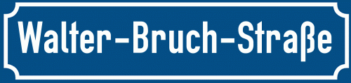 Straßenschild Walter-Bruch-Straße zum kostenlosen Download