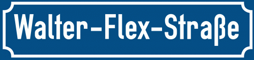 Straßenschild Walter-Flex-Straße