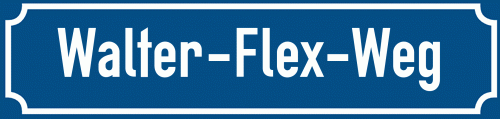 Straßenschild Walter-Flex-Weg