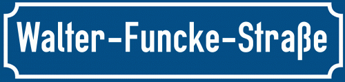 Straßenschild Walter-Funcke-Straße