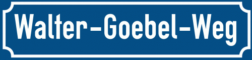 Straßenschild Walter-Goebel-Weg