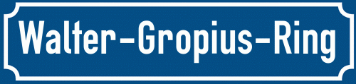Straßenschild Walter-Gropius-Ring zum kostenlosen Download