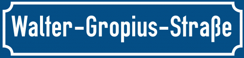 Straßenschild Walter-Gropius-Straße
