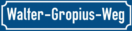 Straßenschild Walter-Gropius-Weg