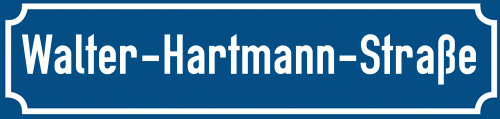 Straßenschild Walter-Hartmann-Straße