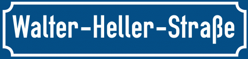 Straßenschild Walter-Heller-Straße