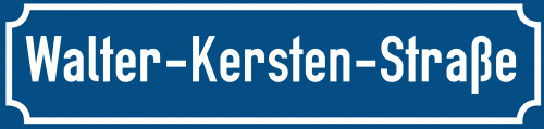 Straßenschild Walter-Kersten-Straße