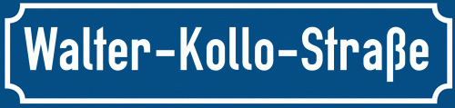 Straßenschild Walter-Kollo-Straße