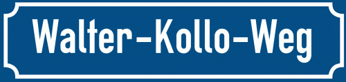 Straßenschild Walter-Kollo-Weg zum kostenlosen Download