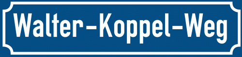 Straßenschild Walter-Koppel-Weg