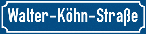 Straßenschild Walter-Köhn-Straße