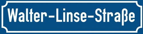 Straßenschild Walter-Linse-Straße