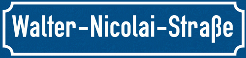 Straßenschild Walter-Nicolai-Straße