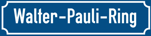 Straßenschild Walter-Pauli-Ring