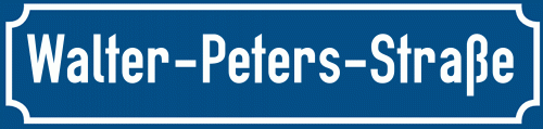 Straßenschild Walter-Peters-Straße