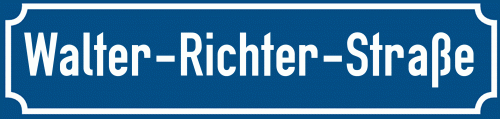 Straßenschild Walter-Richter-Straße