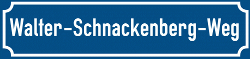 Straßenschild Walter-Schnackenberg-Weg