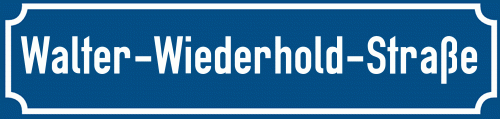 Straßenschild Walter-Wiederhold-Straße zum kostenlosen Download