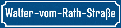 Straßenschild Walter-vom-Rath-Straße