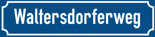 Straßenschild Waltersdorferweg