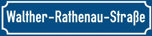 Straßenschild Walther-Rathenau-Straße zum kostenlosen Download