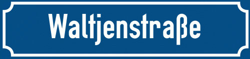 Straßenschild Waltjenstraße