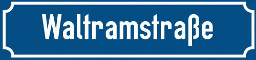 Straßenschild Waltramstraße