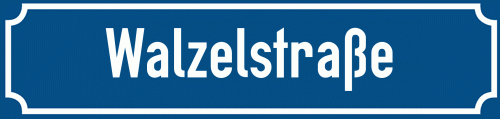 Straßenschild Walzelstraße