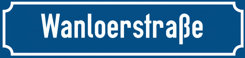 Straßenschild Wanloerstraße