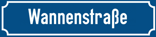Straßenschild Wannenstraße zum kostenlosen Download