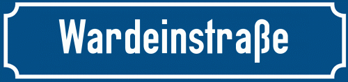 Straßenschild Wardeinstraße