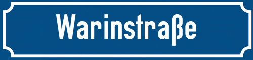 Straßenschild Warinstraße