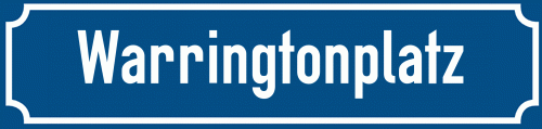 Straßenschild Warringtonplatz