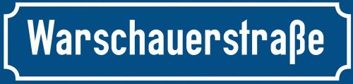 Straßenschild Warschauerstraße zum kostenlosen Download