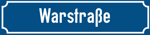 Straßenschild Warstraße