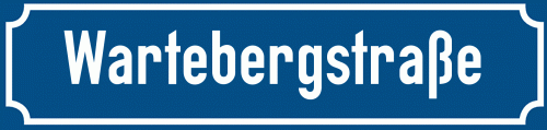 Straßenschild Wartebergstraße