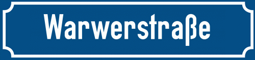 Straßenschild Warwerstraße