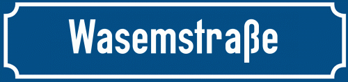 Straßenschild Wasemstraße