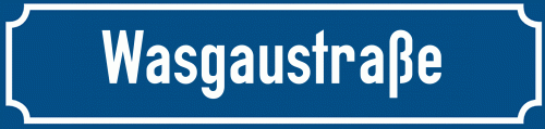 Straßenschild Wasgaustraße