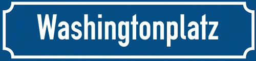 Straßenschild Washingtonplatz
